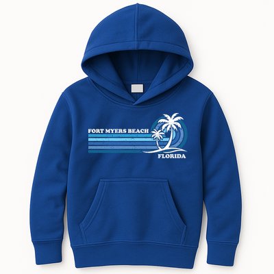 Retro Vintage Family Vacation Florida Fort Myers Beach Gift Kids Hoodie