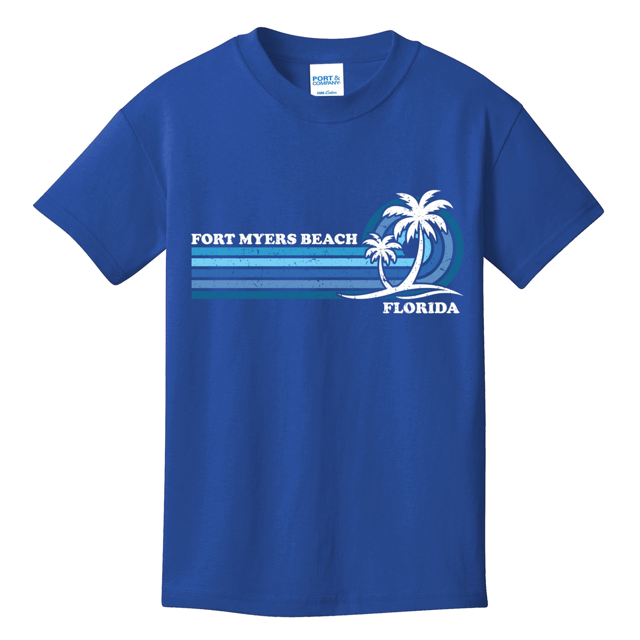 Retro Vintage Family Vacation Florida Fort Myers Beach Gift Kids T-Shirt