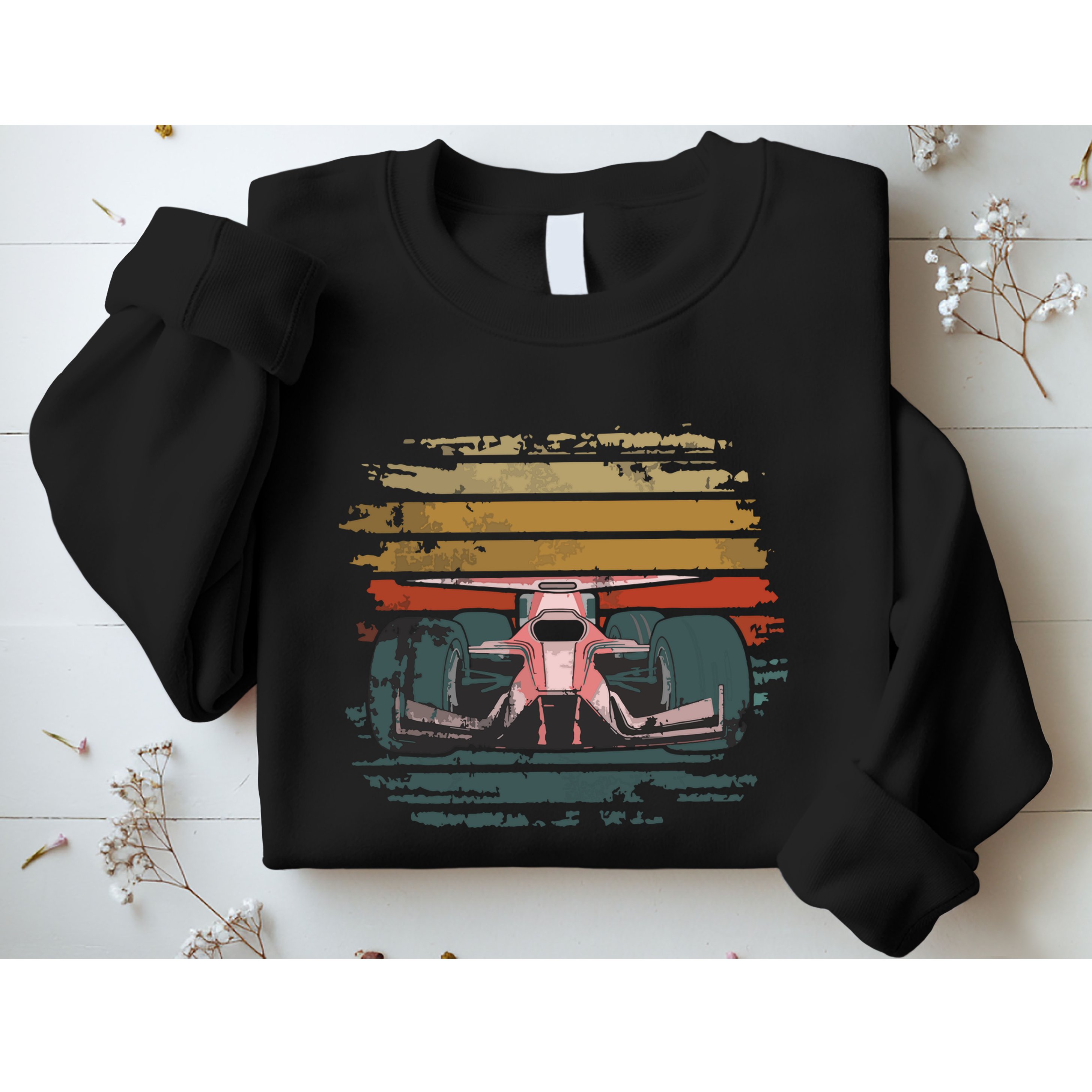 Retro Vintage Formula Racing Lovers Silhouette Race Car Fan Sweatshirt