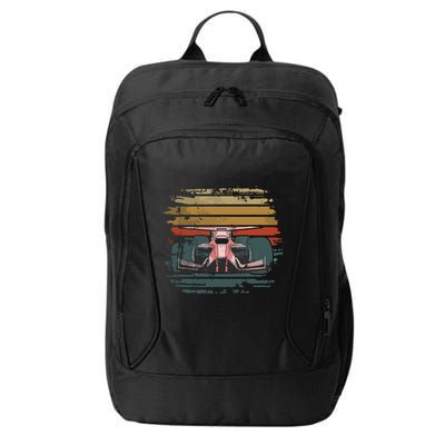 Retro Vintage Formula Racing Lovers Silhouette Race Car Fan City Backpack