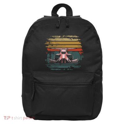 Retro Vintage Formula Racing Lovers Silhouette Race Car Fan 16 in Basic Backpack