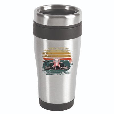 Retro Vintage Formula Racing Lovers Silhouette Race Car Fan 16oz Travel Tumbler
