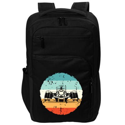 Retro Vintage Formula Racing Lovers Silhouette Race Car Fan Impact Tech Backpack