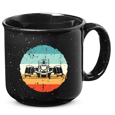 Retro Vintage Formula Racing Lovers Silhouette Race Car Fan 15oz Campfire Ceramic Mug