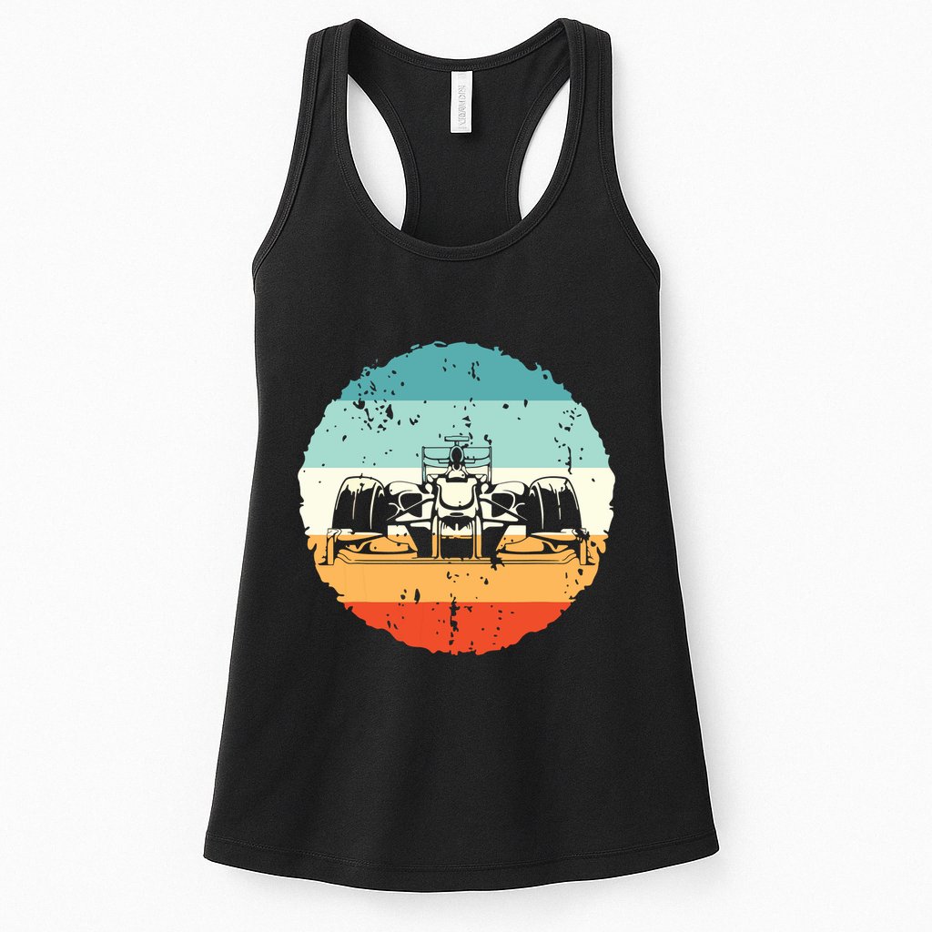 Retro Vintage Formula Racing Lovers Silhouette Race Car Fan Womens Tank Top