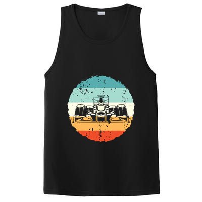 Retro Vintage Formula Racing Lovers Silhouette Race Car Fan PosiCharge Competitor Tank