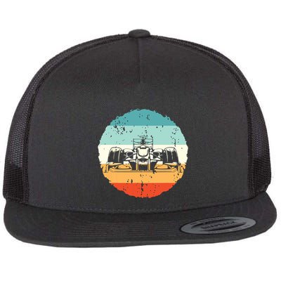 Retro Vintage Formula Racing Lovers Silhouette Race Car Fan Flatbill Hat