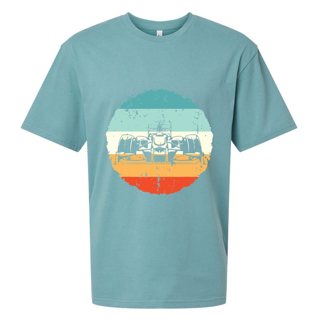 Retro Vintage Formula Racing Lovers Silhouette Race Car Fan Sueded Cloud Jersey T-Shirt