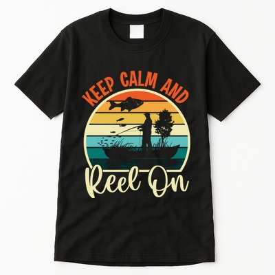 Retro Vintage Fishing Motif Tall T-Shirt