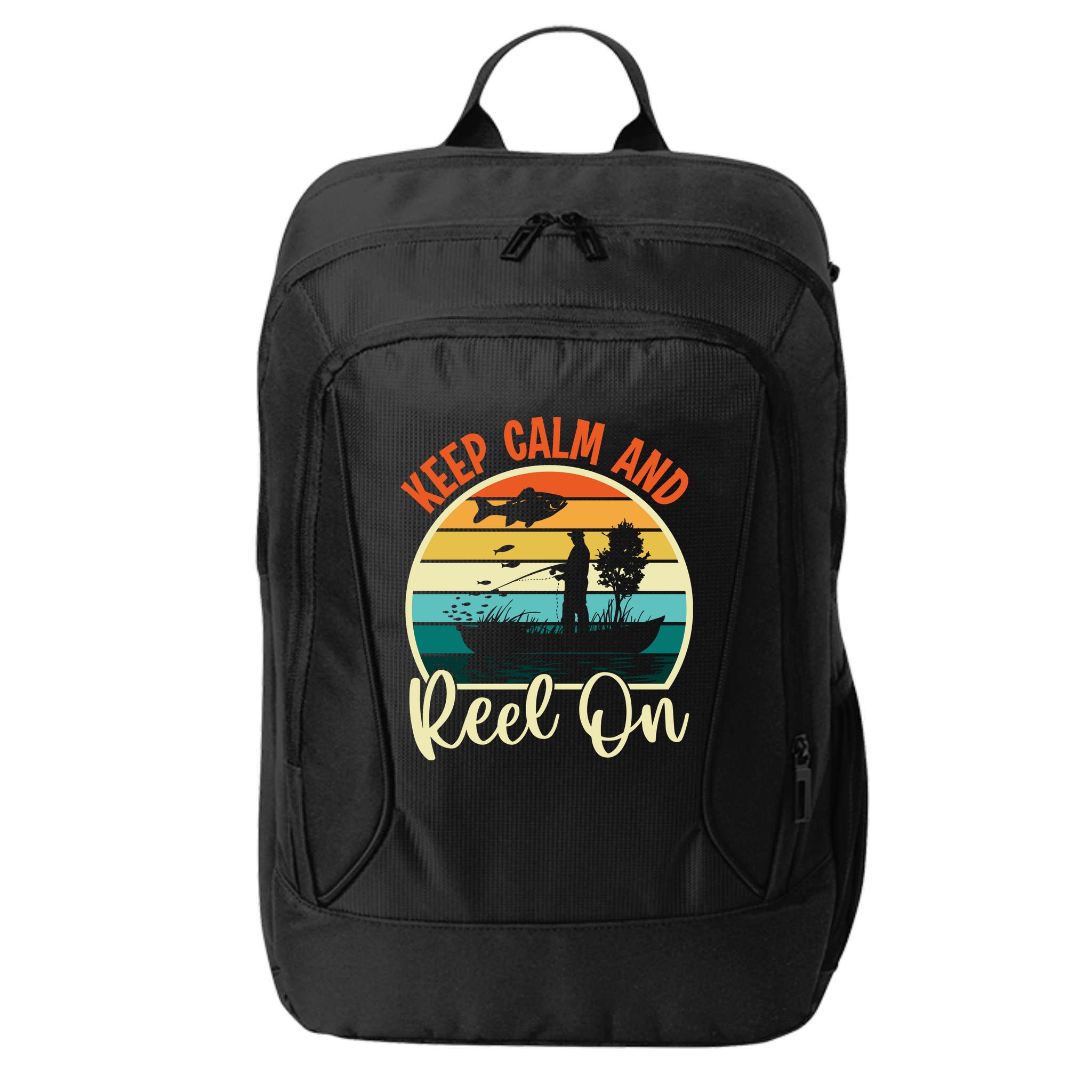 Retro Vintage Fishing Motif City Backpack