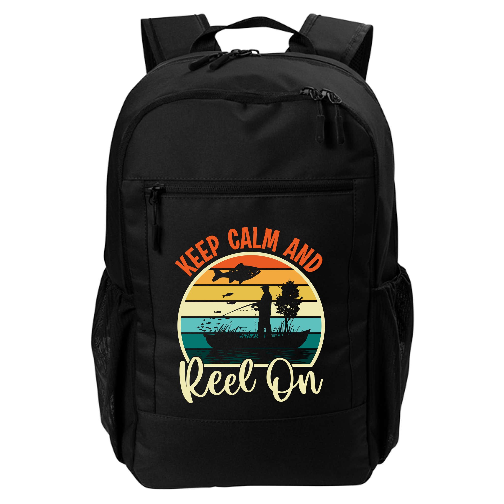 Retro Vintage Fishing Motif Backpack