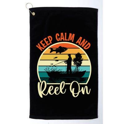 Retro Vintage Fishing Motif Golf Towel