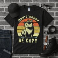 Retro Vintage Funny Capybara Dont Be Worry Be Capy Tall T-Shirt