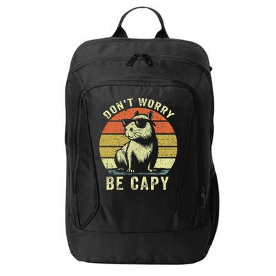 Retro Vintage Funny Capybara Dont Be Worry Be Capy City Backpack