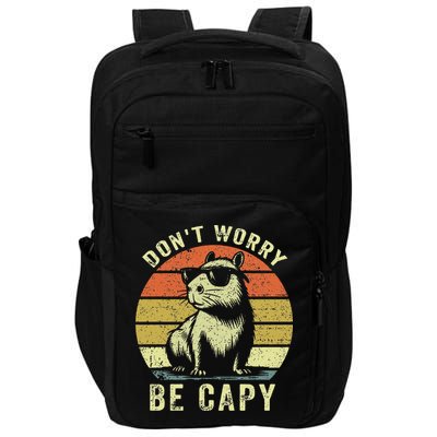 Retro Vintage Funny Capybara Dont Be Worry Be Capy Impact Tech Backpack
