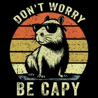 Retro Vintage Funny Capybara Dont Be Worry Be Capy Bucket Hat