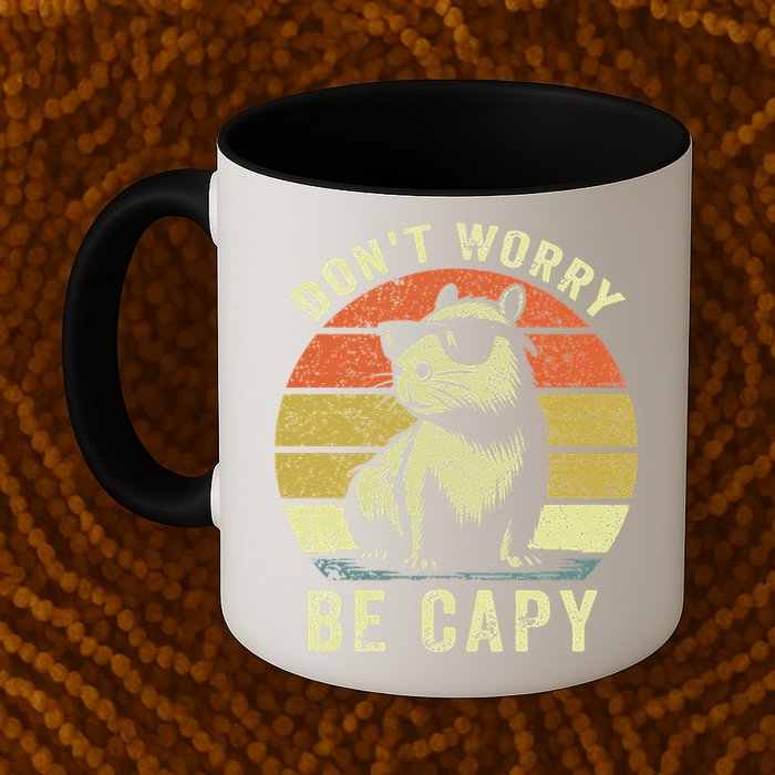 Retro Vintage Funny Capybara Dont Be Worry Be Capy Mug