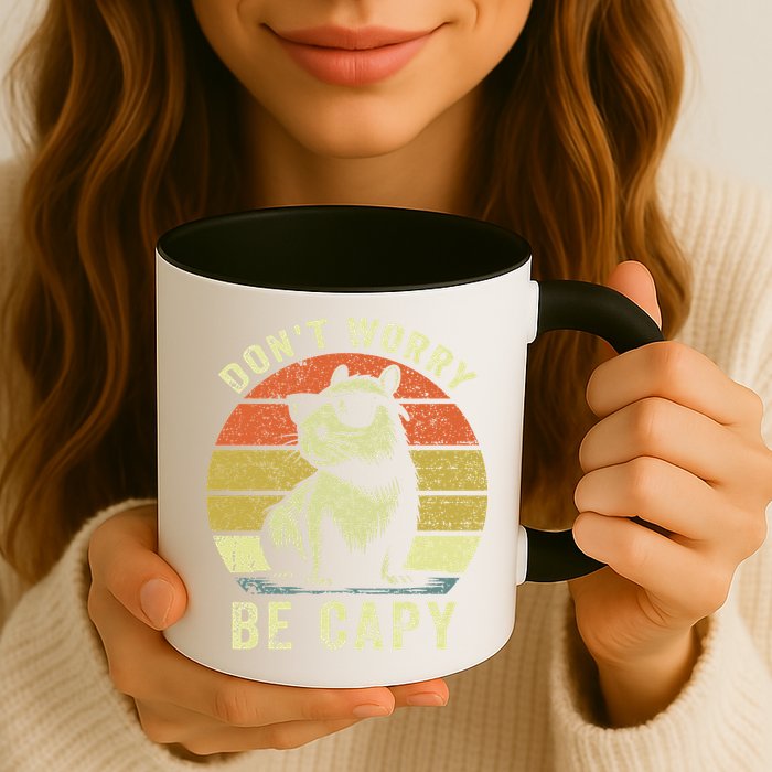 Retro Vintage Funny Capybara Dont Be Worry Be Capy Mug
