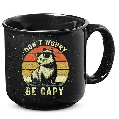 Retro Vintage Funny Capybara Dont Be Worry Be Capy 15oz Campfire Ceramic Mug