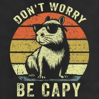 Retro Vintage Funny Capybara Dont Be Worry Be Capy Beanie