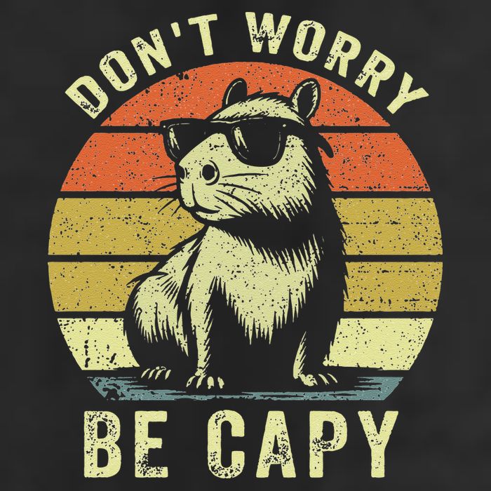 Retro Vintage Funny Capybara Dont Be Worry Be Capy Beanie