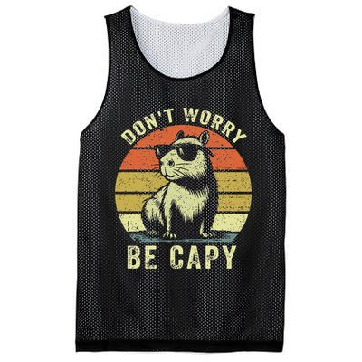 Retro Vintage Funny Capybara Dont Be Worry Be Capy Mesh Reversible Basketball Jersey Tank