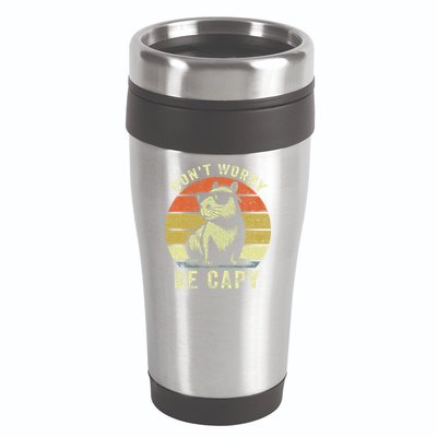 Retro Vintage Funny Capybara Dont Be Worry Be Capy 16oz Travel Tumbler