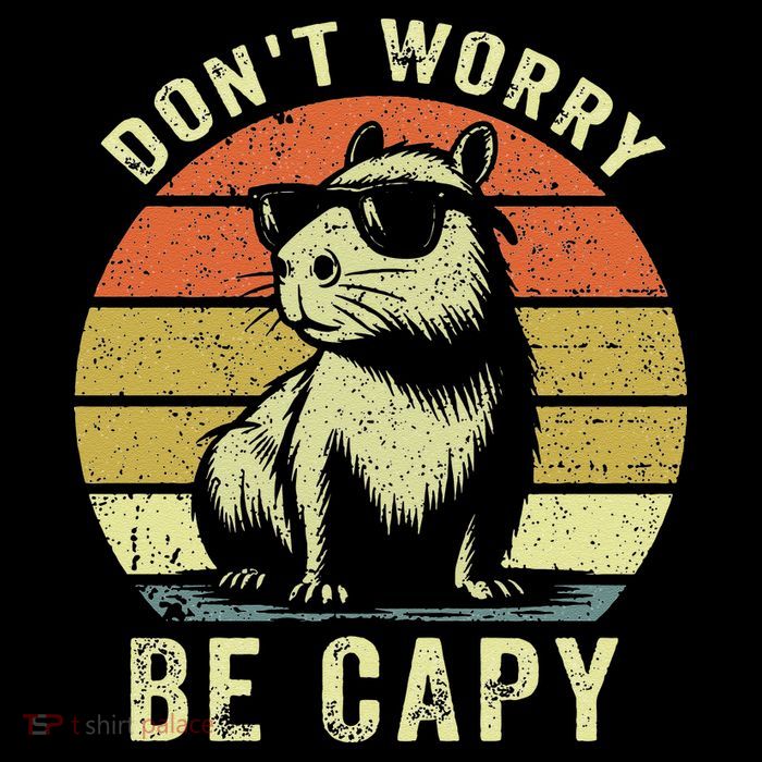 Retro Vintage Funny Capybara Dont Be Worry Be Capy Poster