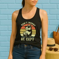 Retro Vintage Funny Capybara Dont Be Worry Be Capy Womens Tank Top