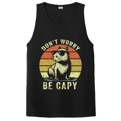 Retro Vintage Funny Capybara Dont Be Worry Be Capy PosiCharge Competitor Tank
