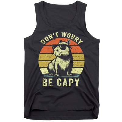 Retro Vintage Funny Capybara Dont Be Worry Be Capy Tank Top