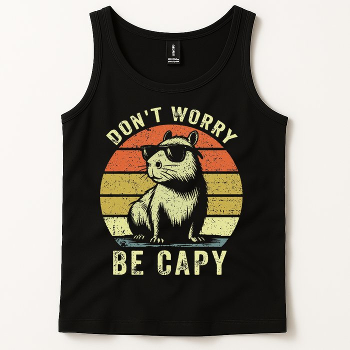 Retro Vintage Funny Capybara Dont Be Worry Be Capy Tank Top