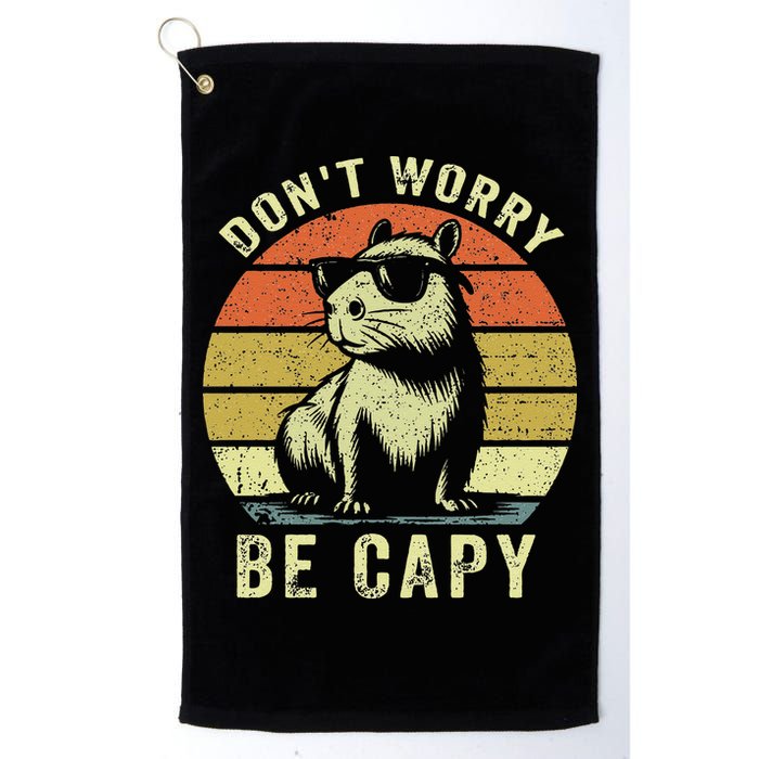 Retro Vintage Funny Capybara Dont Be Worry Be Capy Golf Towel
