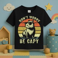 Retro Vintage Funny Capybara Dont Be Worry Be Capy Toddler T-Shirt