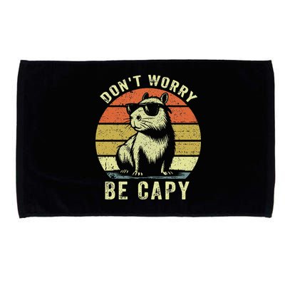 Retro Vintage Funny Capybara Dont Be Worry Be Capy Microfiber Hand Towel