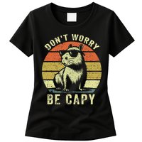 Retro Vintage Funny Capybara Dont Be Worry Be Capy Womens T-Shirt
