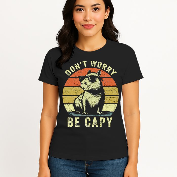Retro Vintage Funny Capybara Dont Be Worry Be Capy Womens T-Shirt