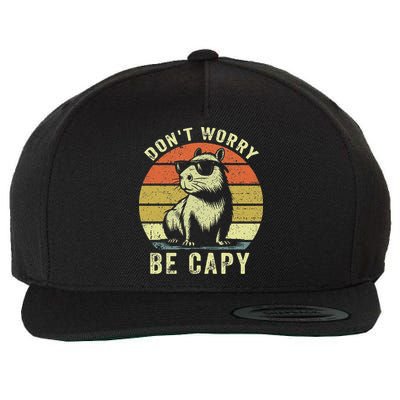 Retro Vintage Funny Capybara Dont Be Worry Be Capy Wool Snapback Cap