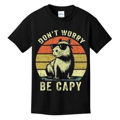 Retro Vintage Funny Capybara Dont Be Worry Be Capy Kids T-Shirt