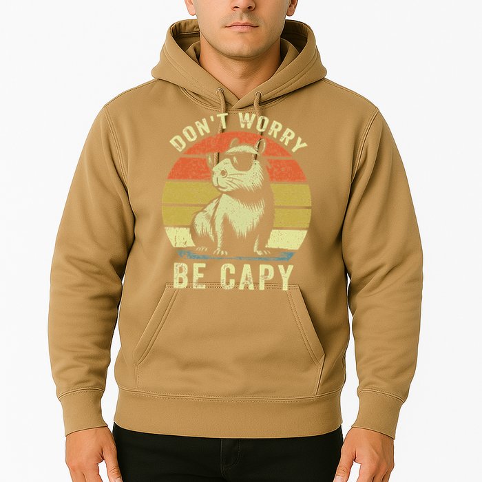 Retro Vintage Funny Capybara Dont Be Worry Be Capy Hoodie