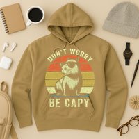 Retro Vintage Funny Capybara Dont Be Worry Be Capy Hoodie