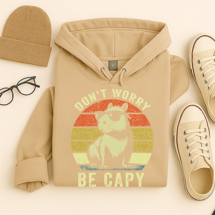 Retro Vintage Funny Capybara Dont Be Worry Be Capy Hoodie