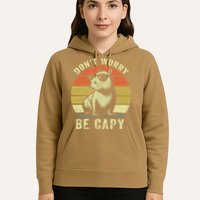 Retro Vintage Funny Capybara Dont Be Worry Be Capy Hoodie