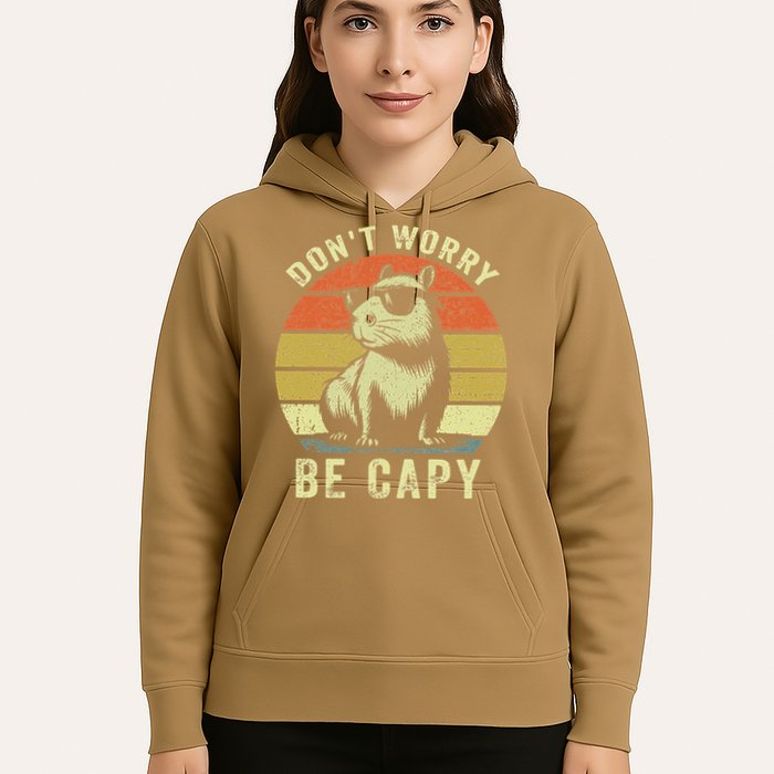 Retro Vintage Funny Capybara Dont Be Worry Be Capy Hoodie