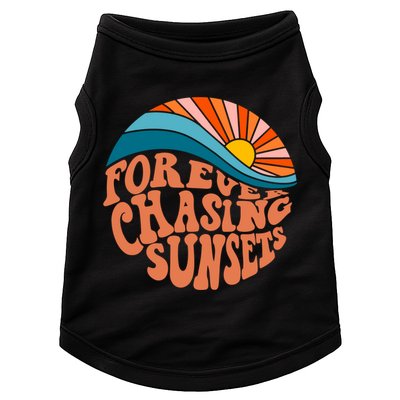 Retro Vintage Forever Chasing Sunsets Aesthetic Doggie Tank