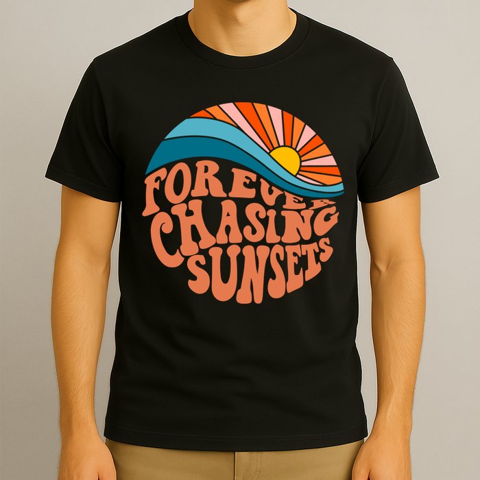 Retro Vintage Forever Chasing Sunsets Aesthetic T-Shirt