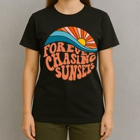 Retro Vintage Forever Chasing Sunsets Aesthetic T-Shirt