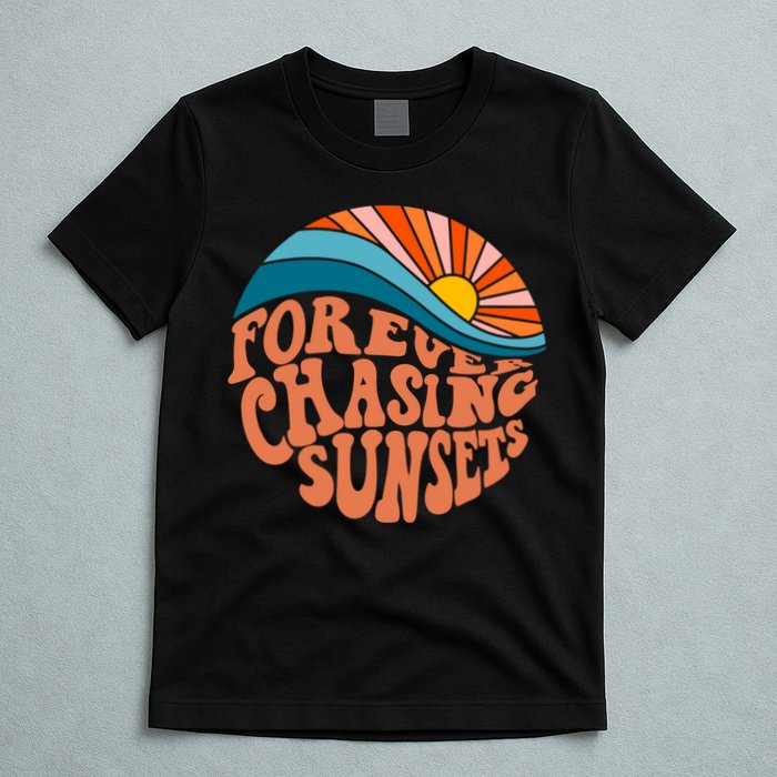 Retro Vintage Forever Chasing Sunsets Aesthetic T-Shirt