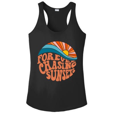 Retro Vintage Forever Chasing Sunsets Aesthetic Ladies PosiCharge Competitor Racerback Tank