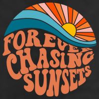 Retro Vintage Forever Chasing Sunsets Aesthetic Golf Towel